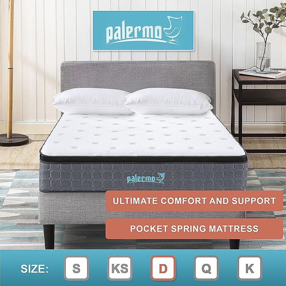 Mattress Double Euro Top Pocket Spring Motion Isolation CertiPUR-US Certified Price