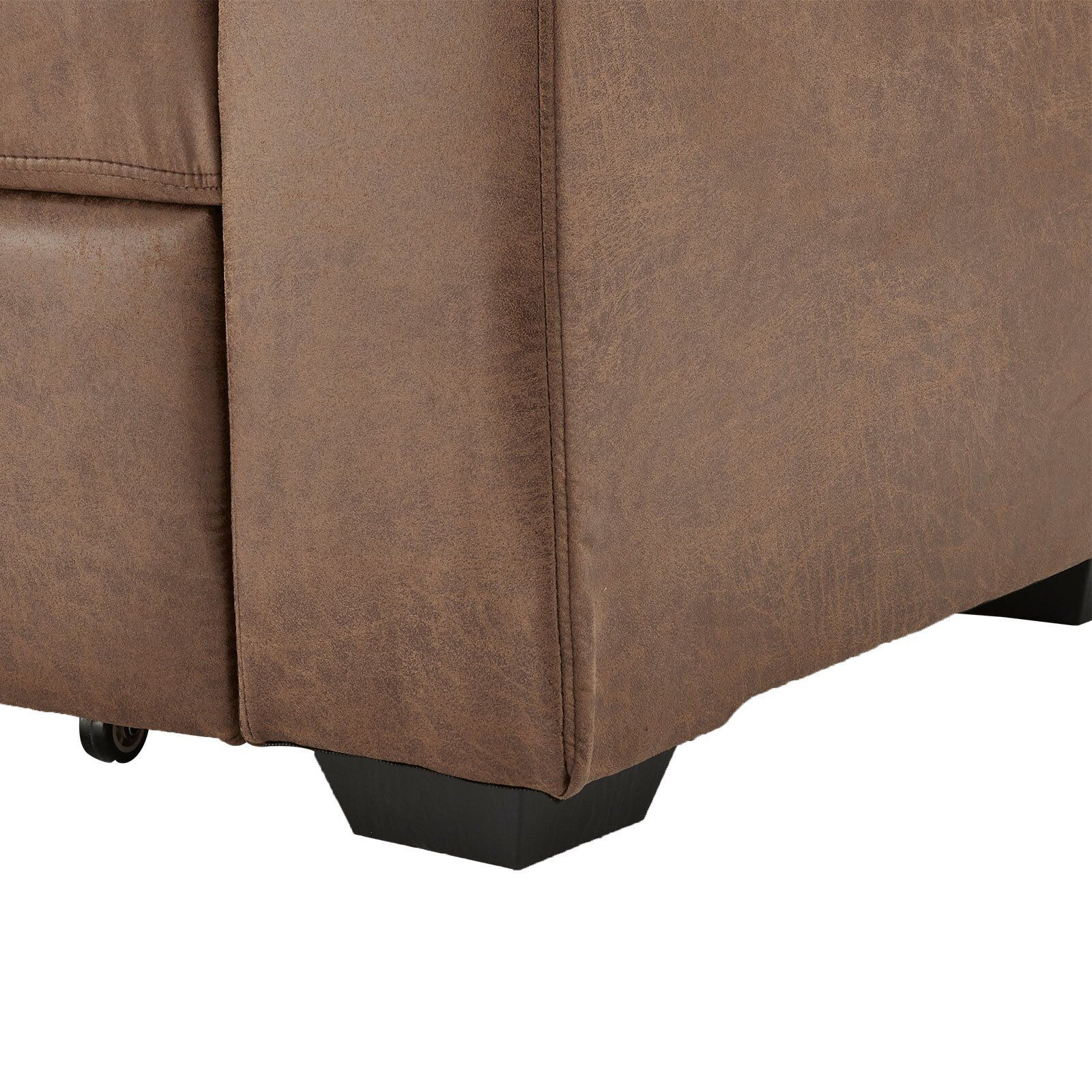 Sarantino Distressed Faux Leather Sofa Bed Couch Lounge - Brown Price