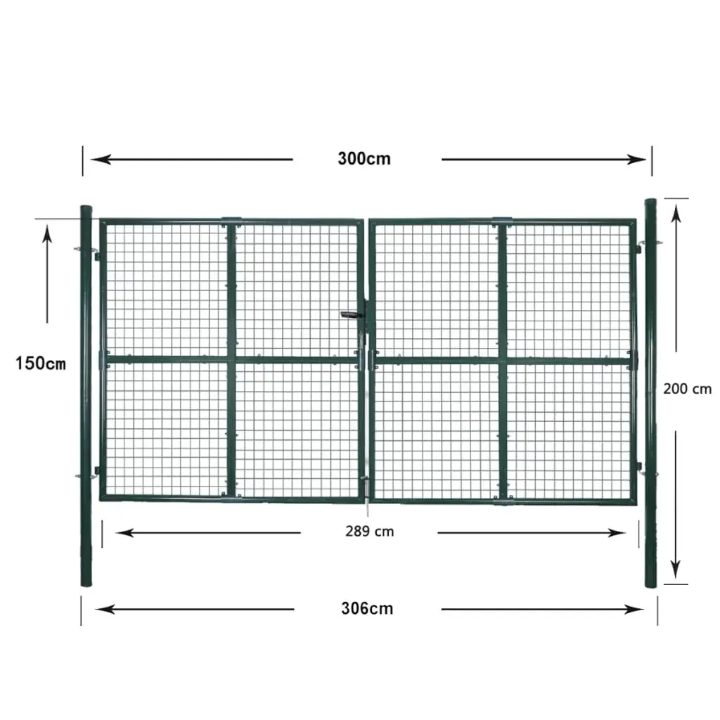Fence Gate Powder-Coated Steel 306 x 200 cm Price