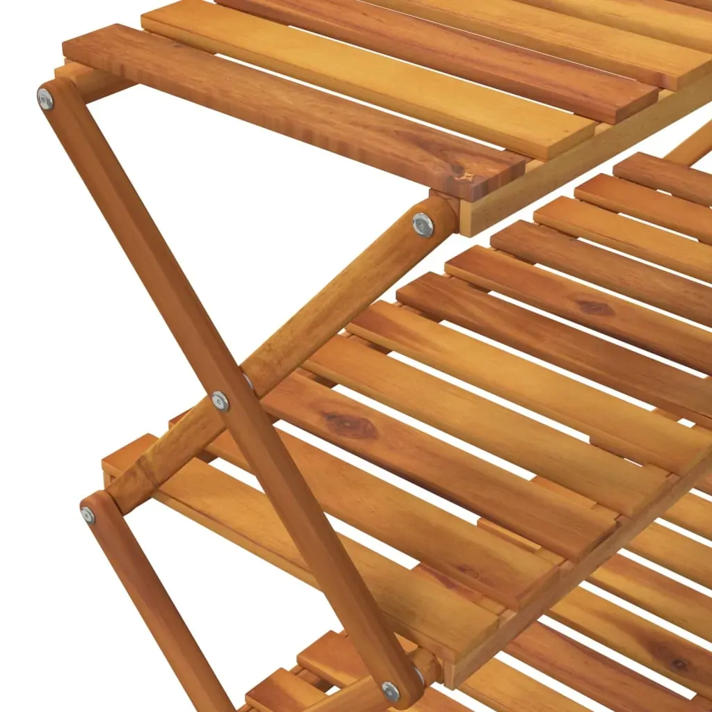 3-Tier Folding Shelf Brown 70x31x63 cm Solid Wood Acacia Price