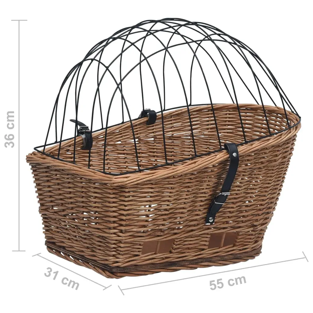 Bike Rear Basket with Cover 55x31x36 cm Natural Willow Price