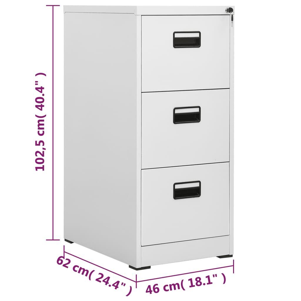 Filing Cabinet Light Grey 46x62x102.5 cm Steel Price