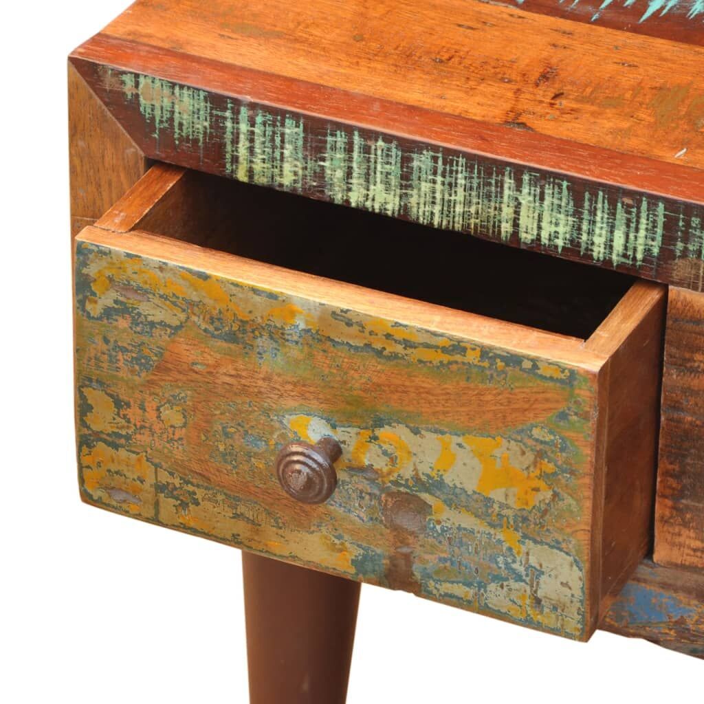 Coffee Table with Curved Edge 1 Drawer Reclaimed Wood Price
