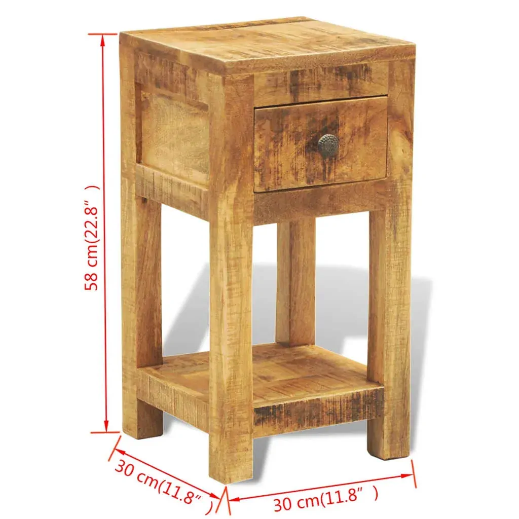 Nightstand with 1 Drawer Solid Mango Wood Price