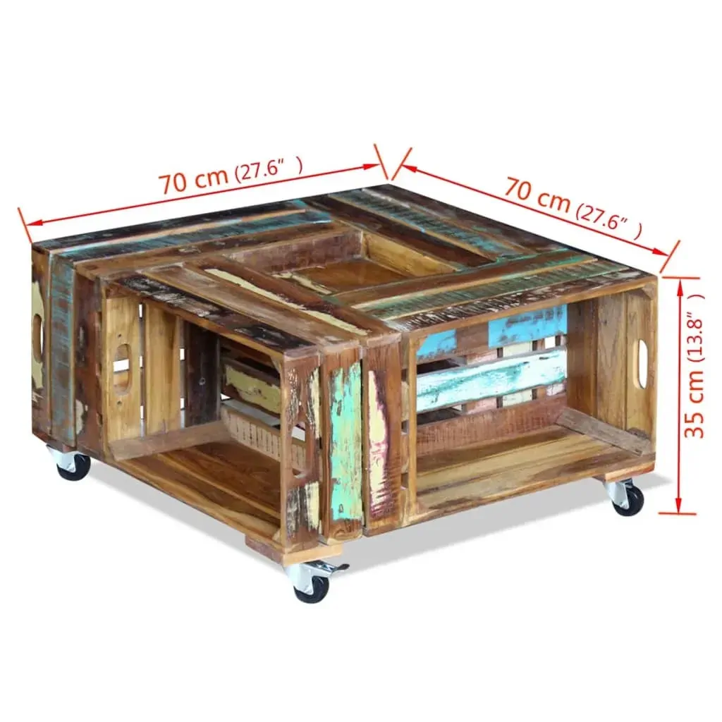 Coffee Table Solid Reclaimed Wood 70x70x35 cm Price