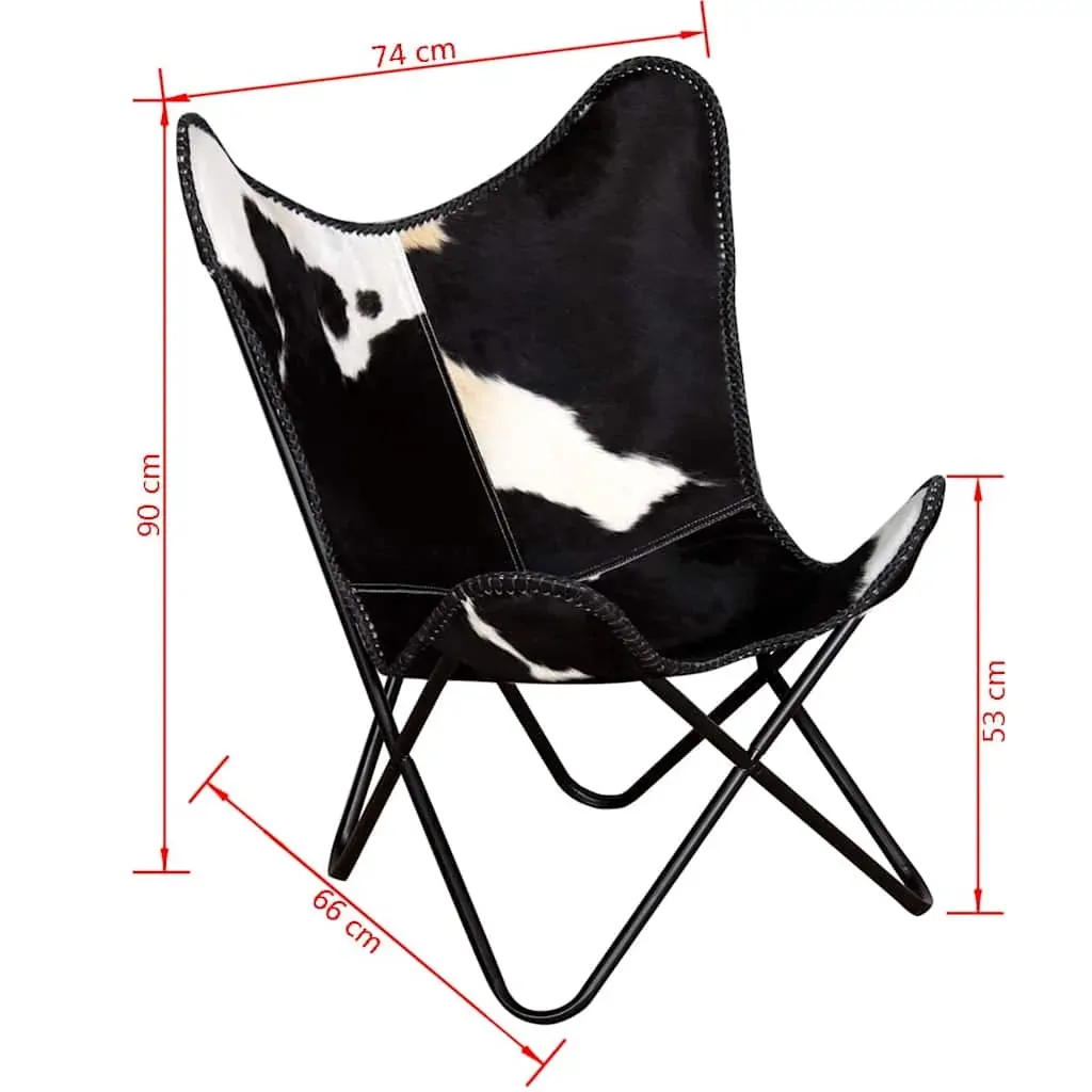 Butterfly Chair Black and White Real Cowhide Leather Price