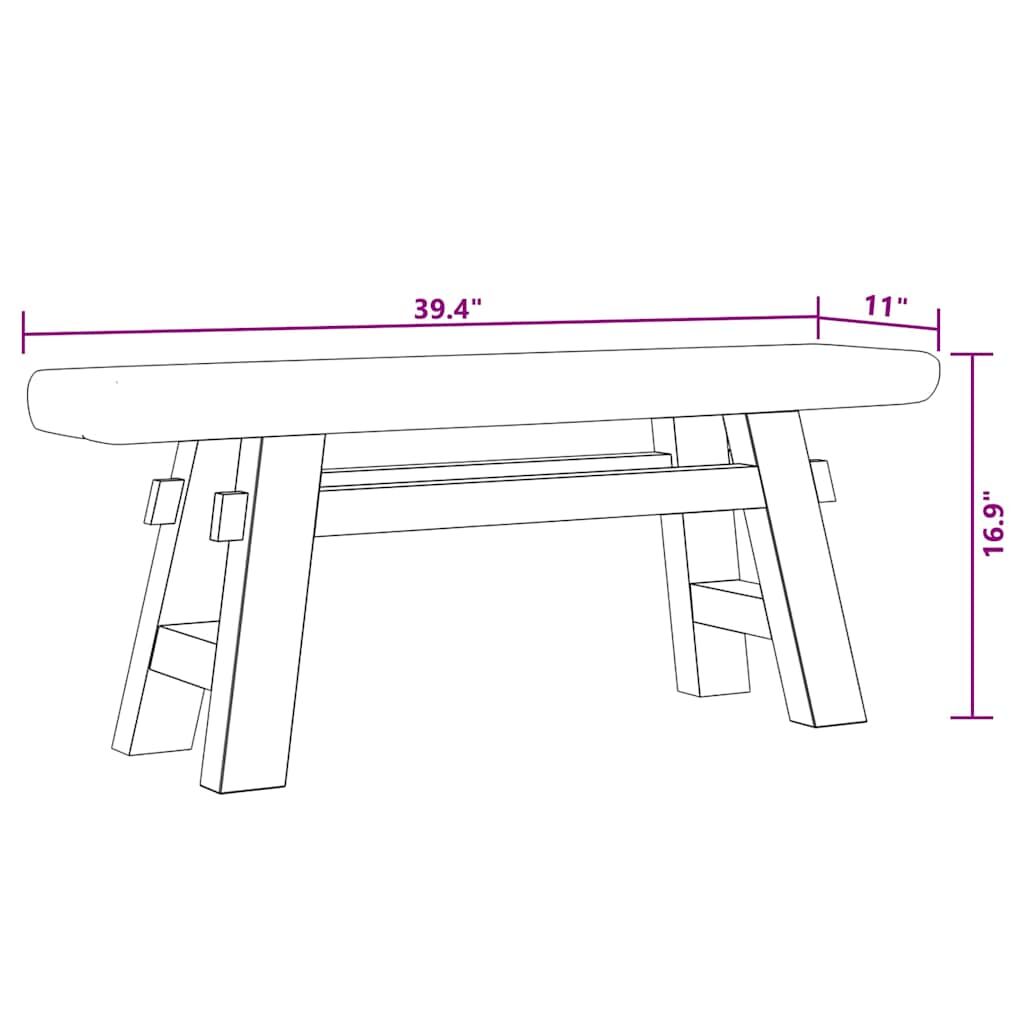 Bench Mixed Recycled Wood and Solid Teak 100x28x43 cm Price