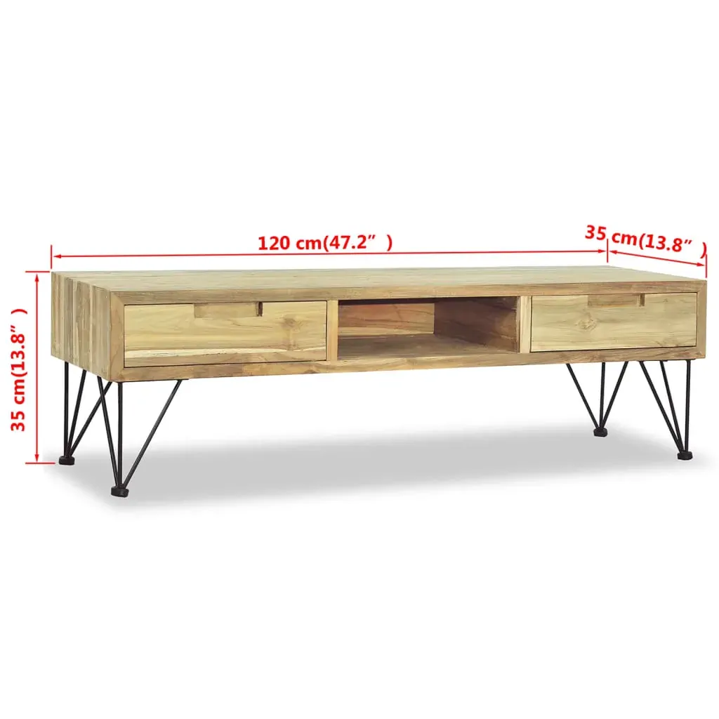 TV Cabinet 120x35x35 cm Solid Teak Price