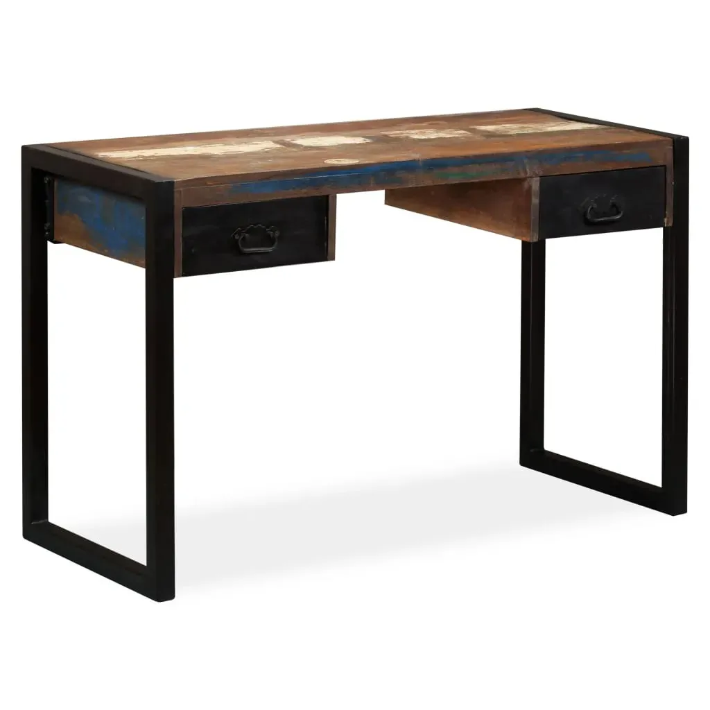 Desk with 2 Drawers Solid Reclaimed Wood 120x50x76 cm Price
