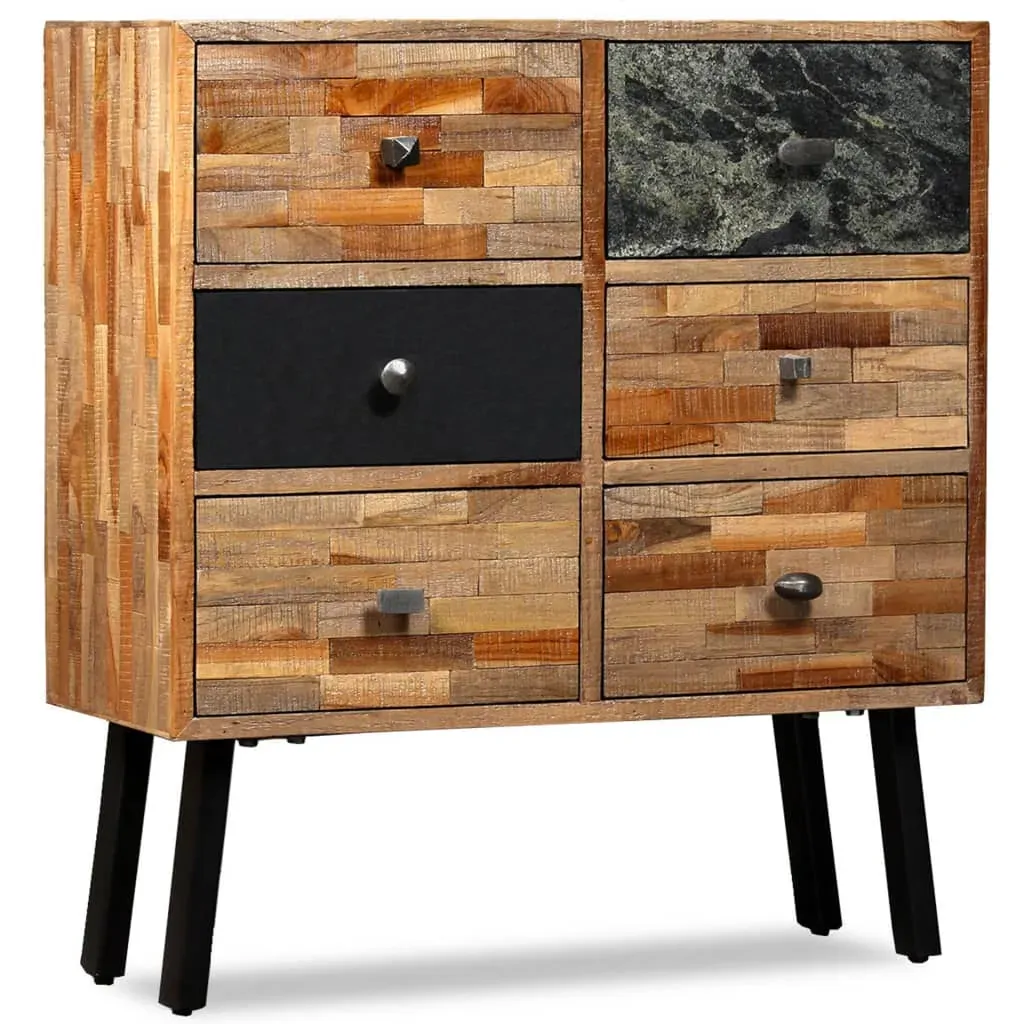 Side Cabinet with 6 Drawers 70x30x76 cm Solid Reclaimed Teak Price