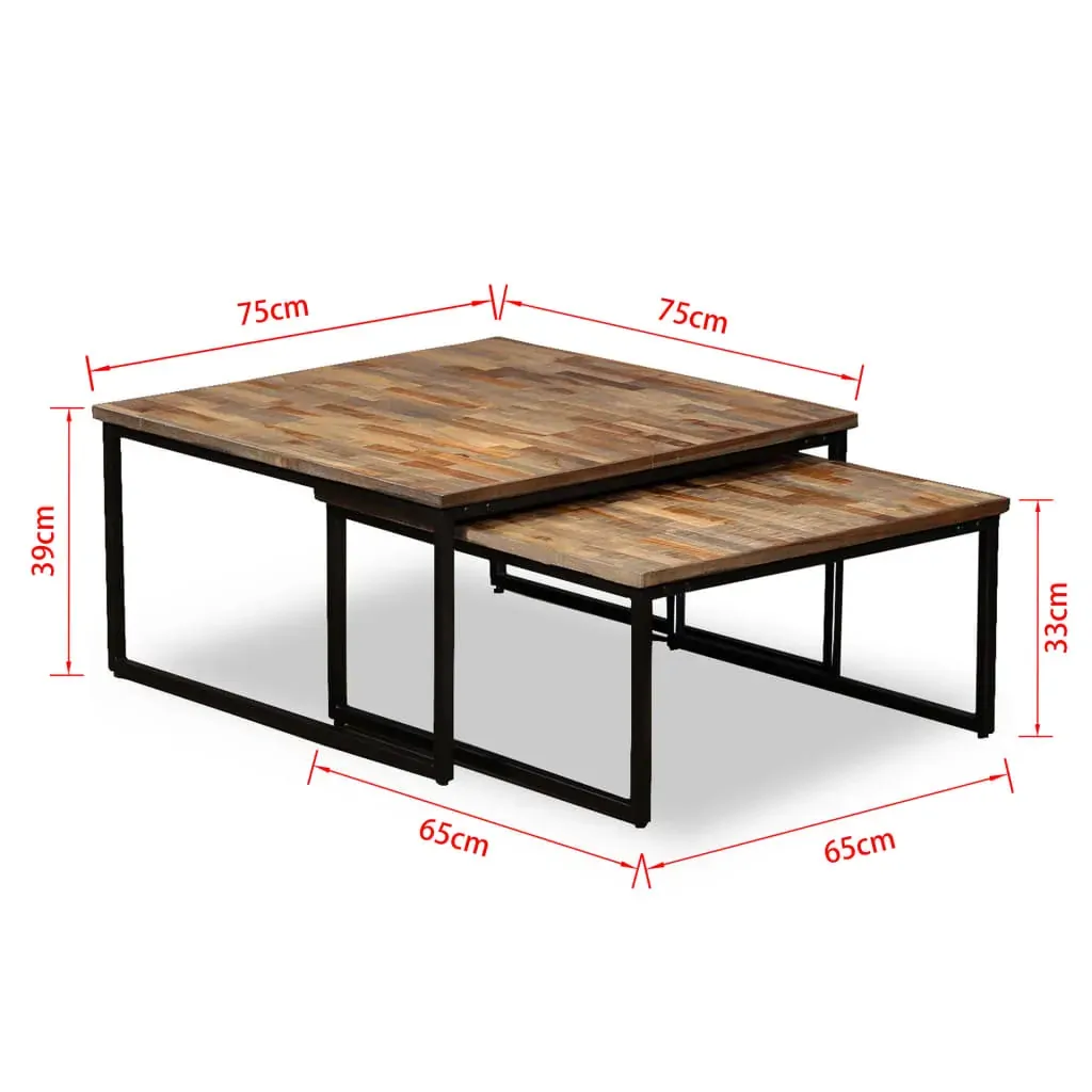 2 Piece Nesting Coffee Table Set Solid Reclaimed Teak Price