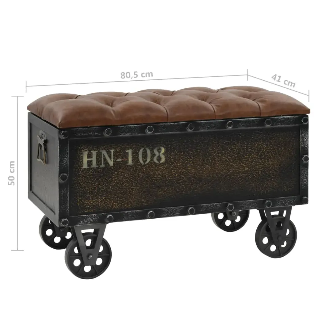 Storage Bench 80.5x41x50 cm Solid Wood and Artificial Leather Price