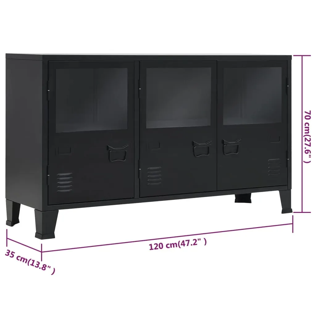 Sideboard Metal Industrial Style 120x35x70 cm Black Price
