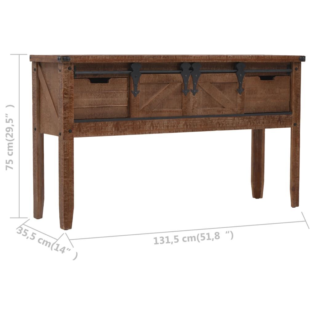 Console Table Solid Fir Wood 131x35.5x75 cm Brown Price