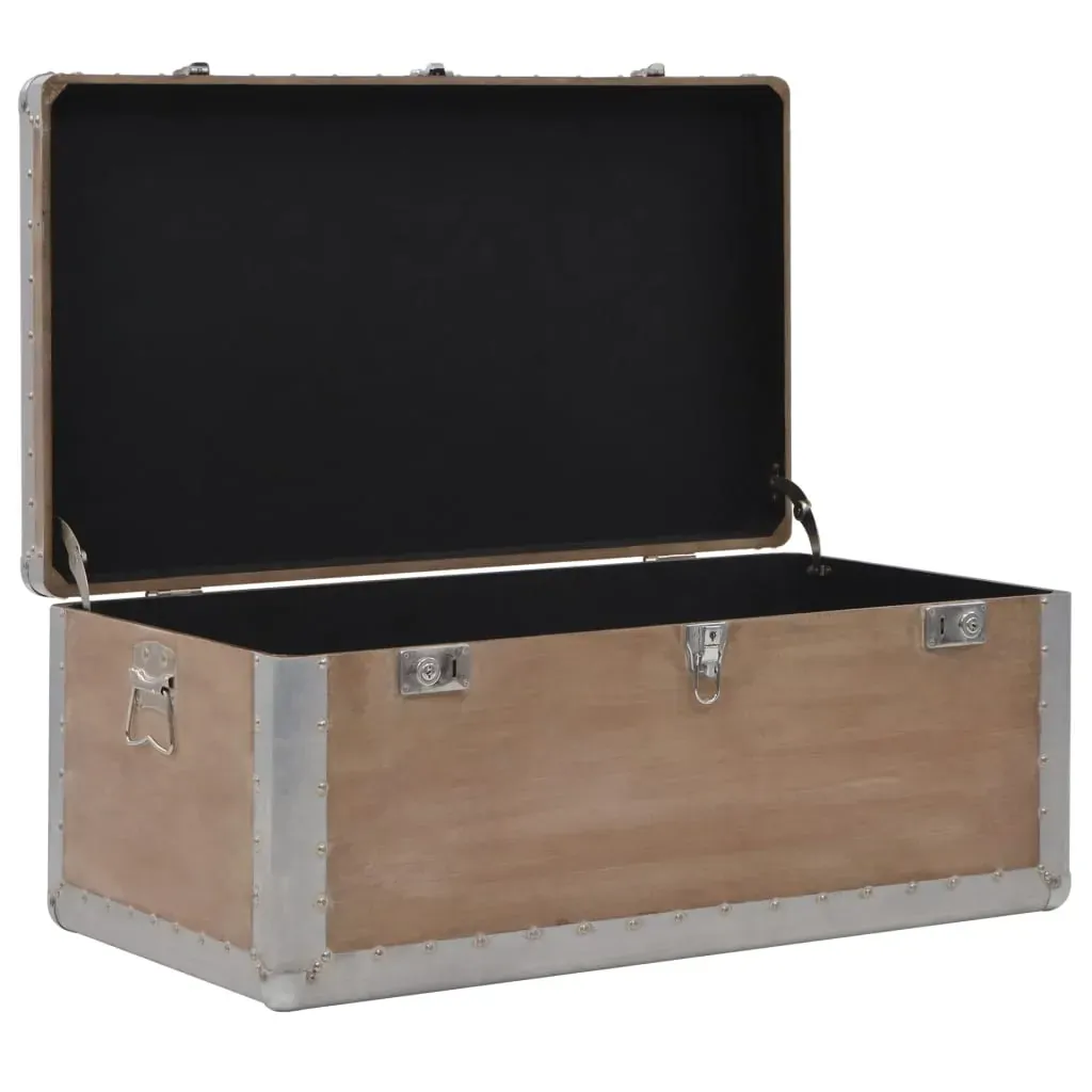 Storage Box Solid Fir Wood 91x52x40 cm Brown Price