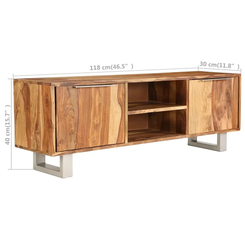 TV Cabinet Solid Acacia Wood with Honey Finish 118x30x40 cm Price