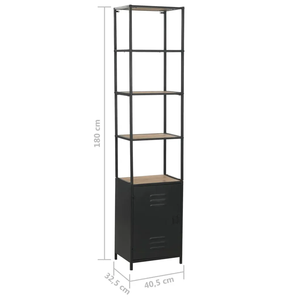 Bookcase Solid Firwood and Steel 40.5x32.5x180 cm Price