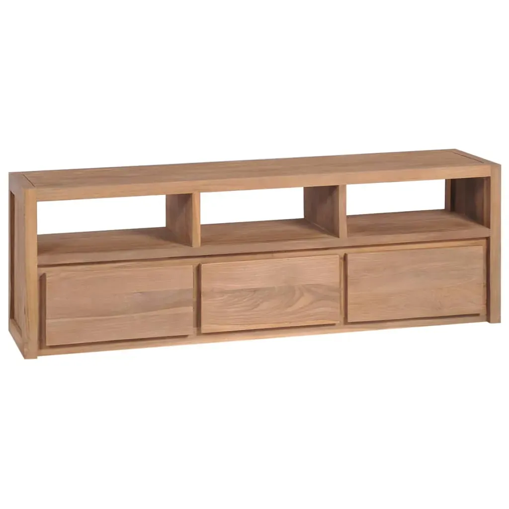 TV Cabinet Solid Teak Wood with Natural Finish 120x30x40 cm Price