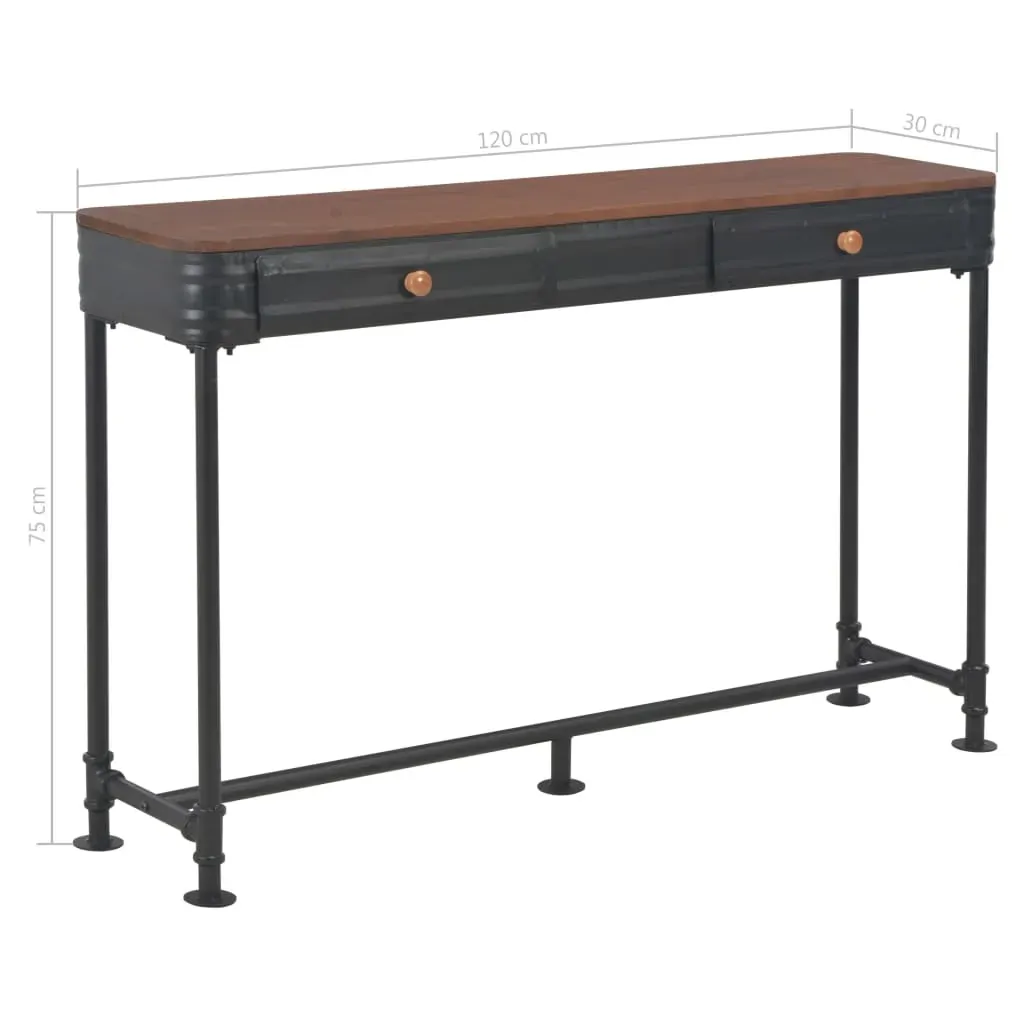 Console Table with 2 Drawers 120x30x75 cm Solid Fir Wood Price