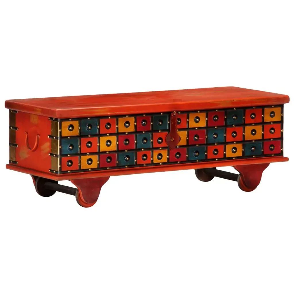 Storage Box Red 110x40x40 cm Solid Acacia Wood Price