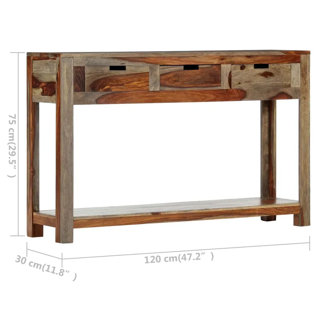 Console Table with 3 Drawers 120x30x75 cm Solid Acacia Wood Price