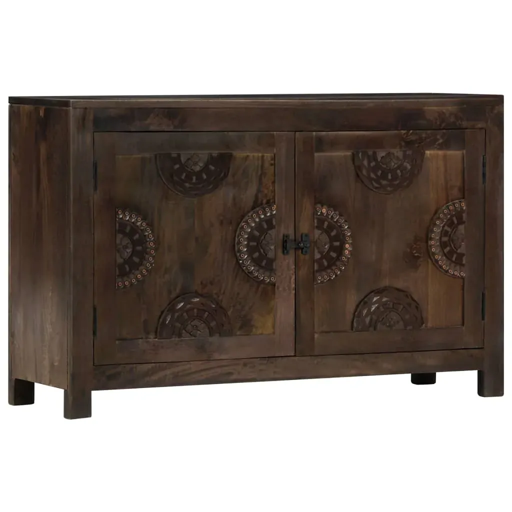 Sideboard with Carved Design 110x35x70 cm Solid Mango Wood Price