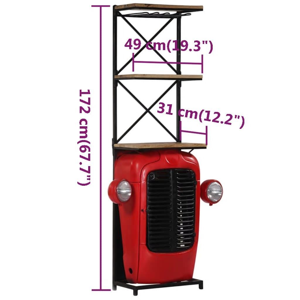 Tractor Wine Cabinet 49x31x172 cm Solid Wood Mango Price