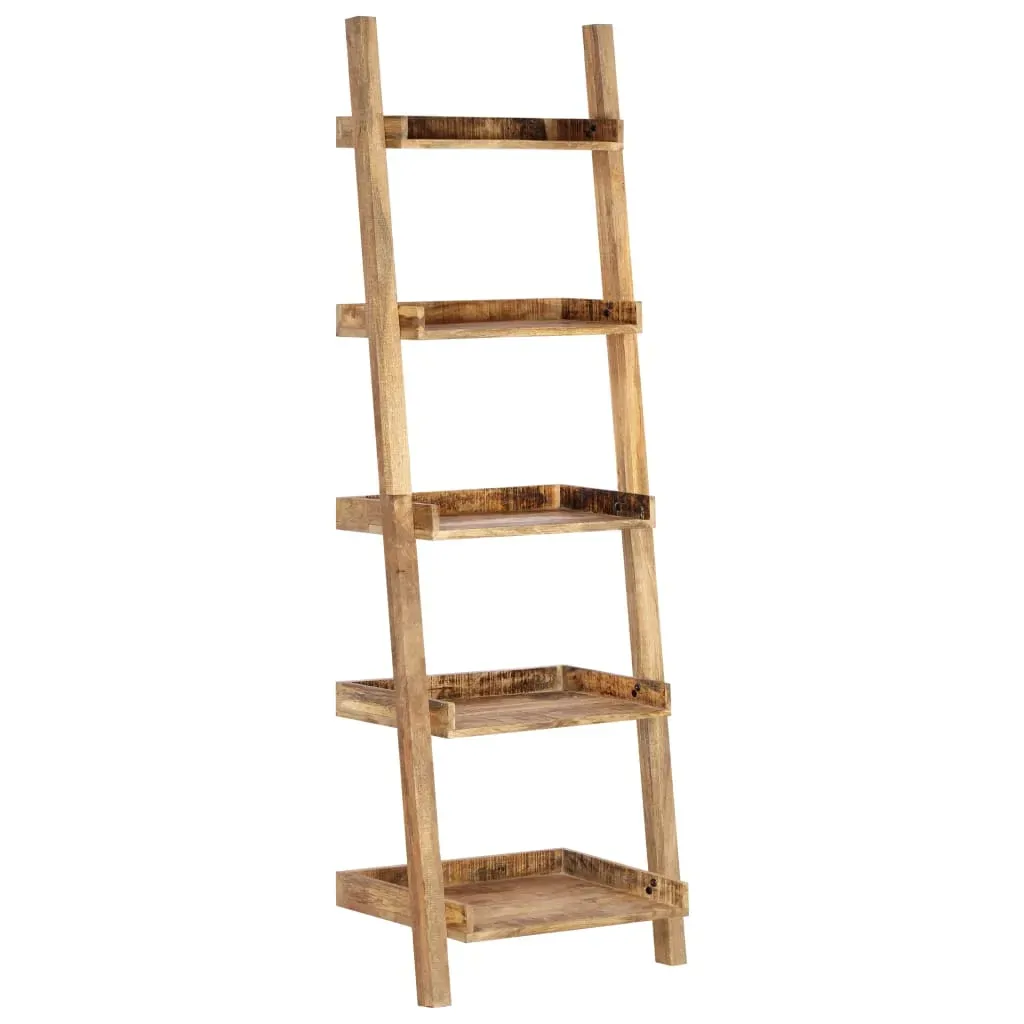 Ladder Shelf Brown 75x37x205 cm Solid Mango Wood Price