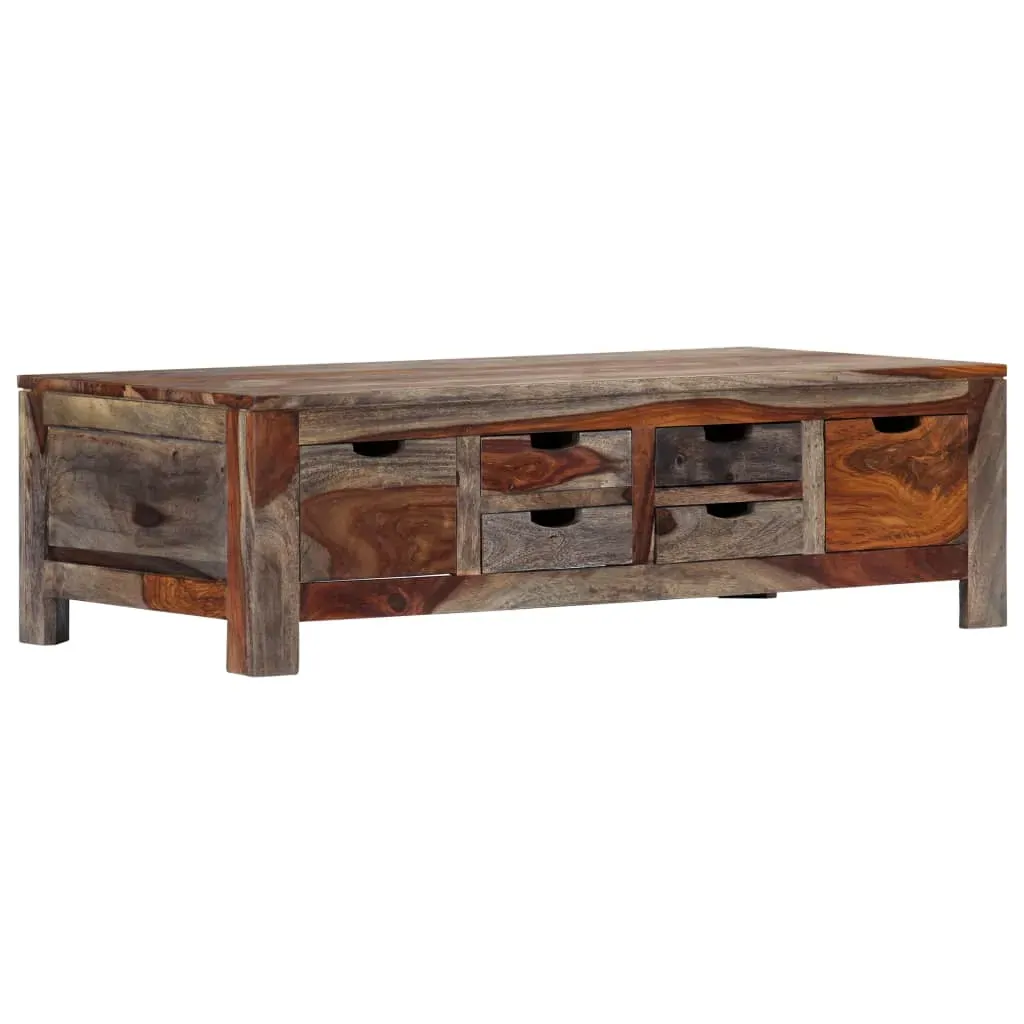 Coffee Table Grey 100x50x30 cm Solid Acacia Wood Price