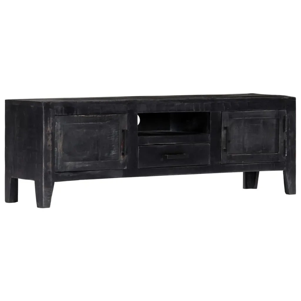 TV Cabinet Black 118x30x40 cm Solid Mango Wood Price