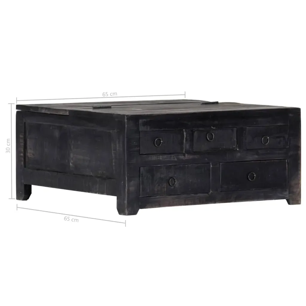 Coffee Table Black 65x65x30 cm Solid Mango Wood Price