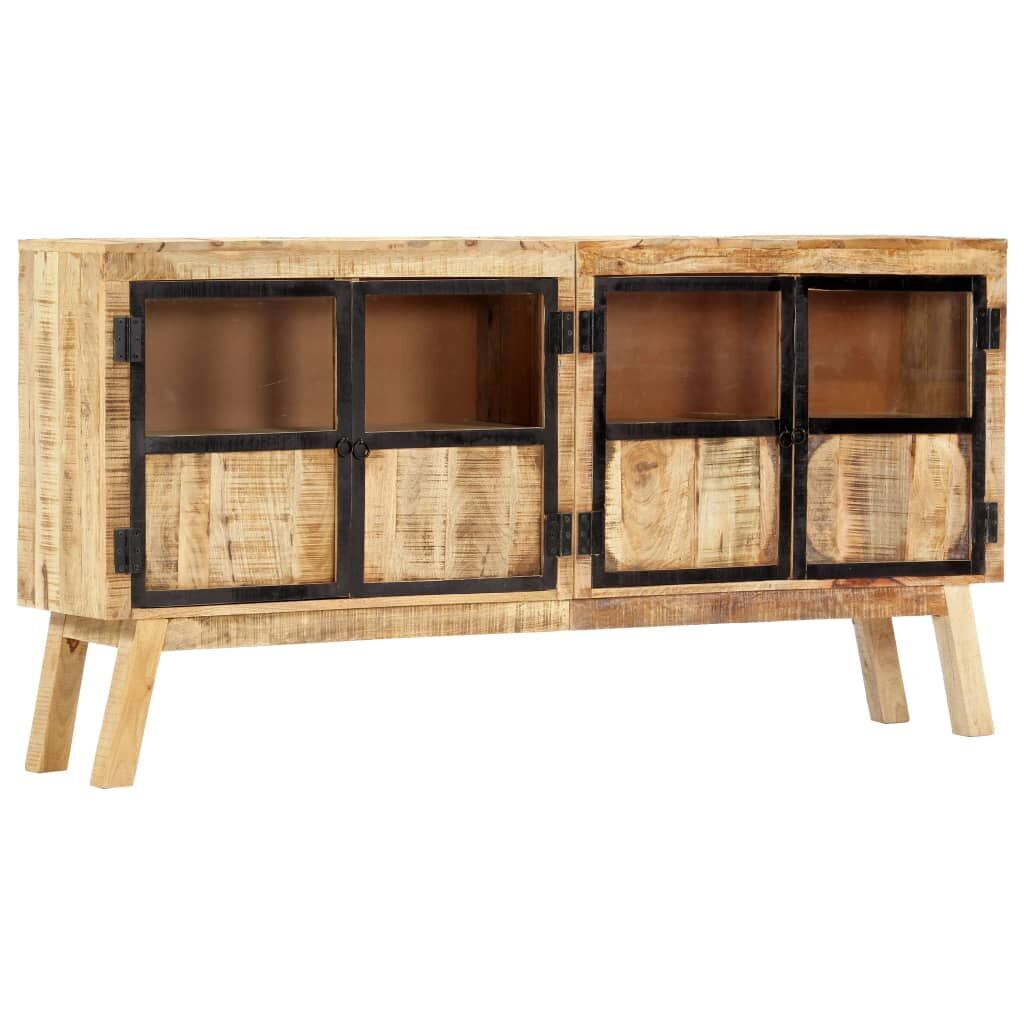 Sideboard Brown and Black 160x30x80 cm Solid Rough Mango Wood Price