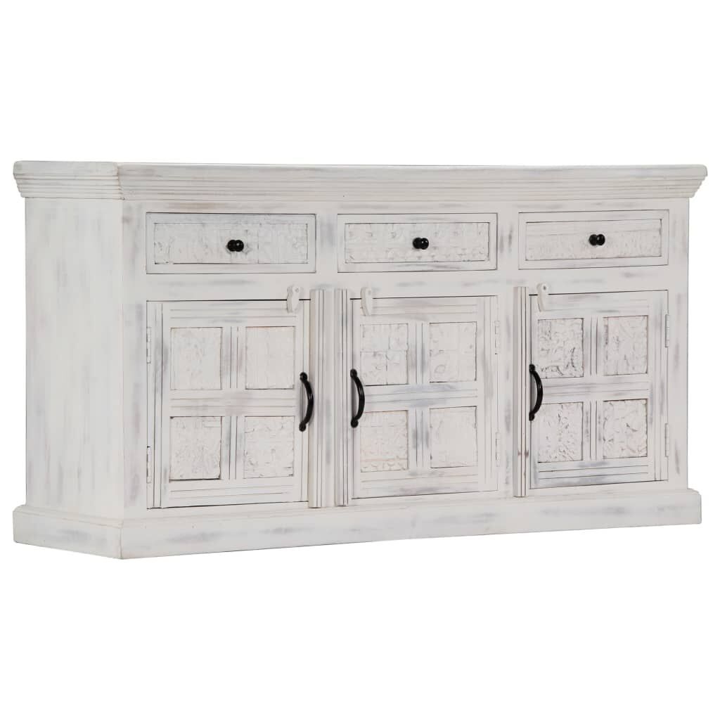 Sideboard White 140x40x74 cm Solid Mango Wood Price