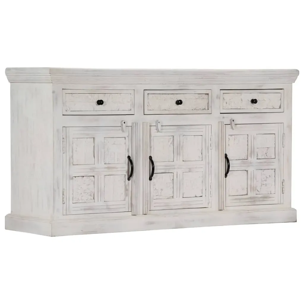 Sideboard White 140x40x74 cm Solid Mango Wood Price