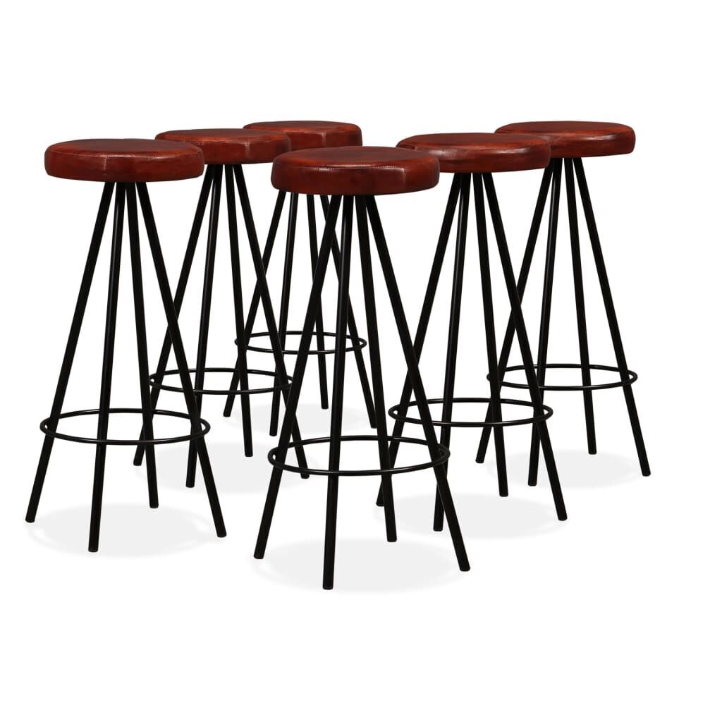 Bar Set 7 Pieces Solid Wood Reclaimed and Genuine Leather Price
