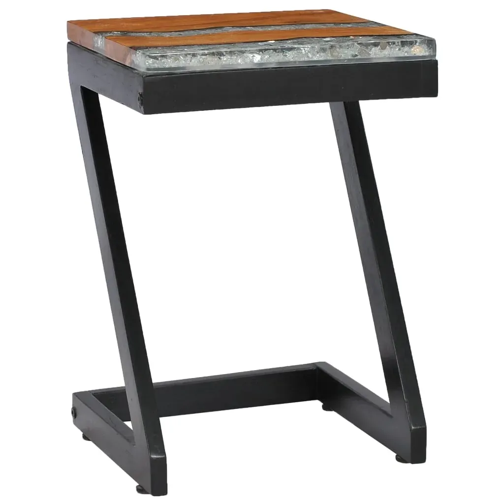 Coffee Table 30x30x50 cm Solid Teak Wood and Polyresin Price
