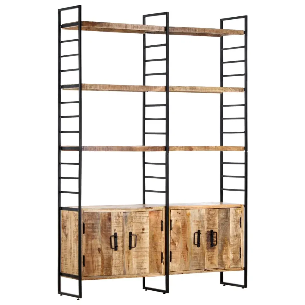 4-Tier Bookcase 124x30x180 cm Rough Mango Wood Price