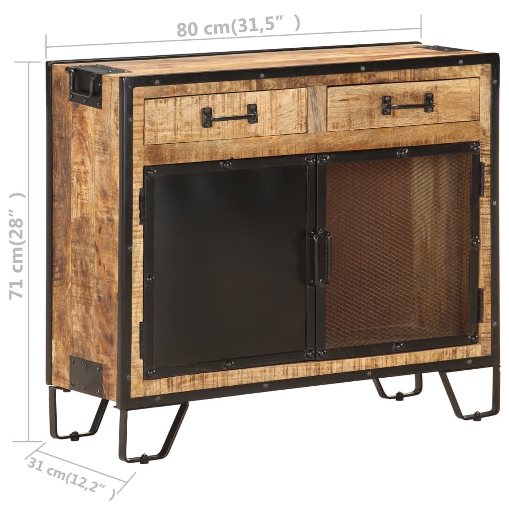 Sideboard 80x31x71 cm Solid Rough Mango Wood Price