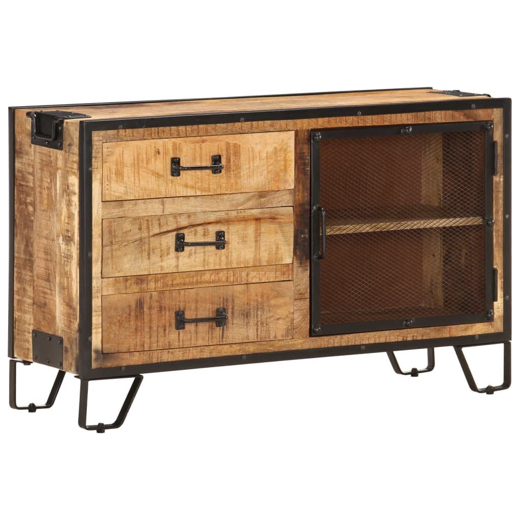 Sideboard 100x31x60 cm Solid Rough Mango Wood Price