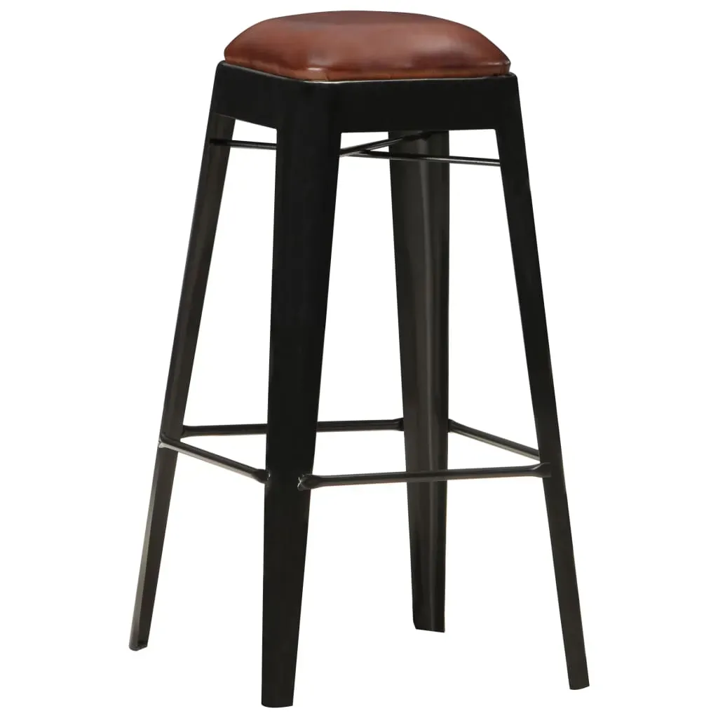 Bar Stools 4 pcs Black Real Leather Price