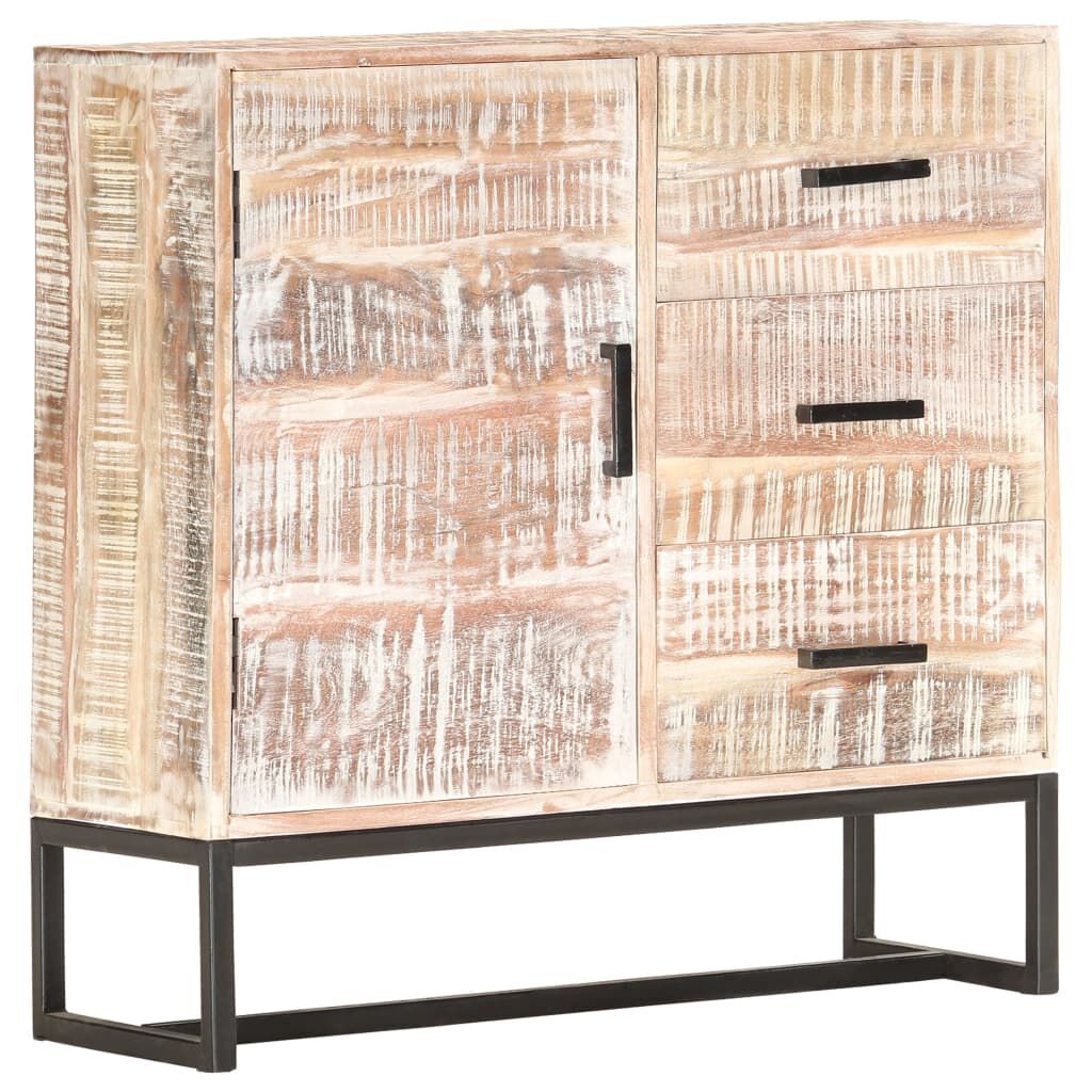 Sideboard White 73x30x75 cm Solid Acacia Wood Price