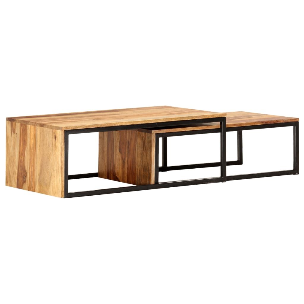 Nesting Tables 2 pcs Solid Acacia Wood Price
