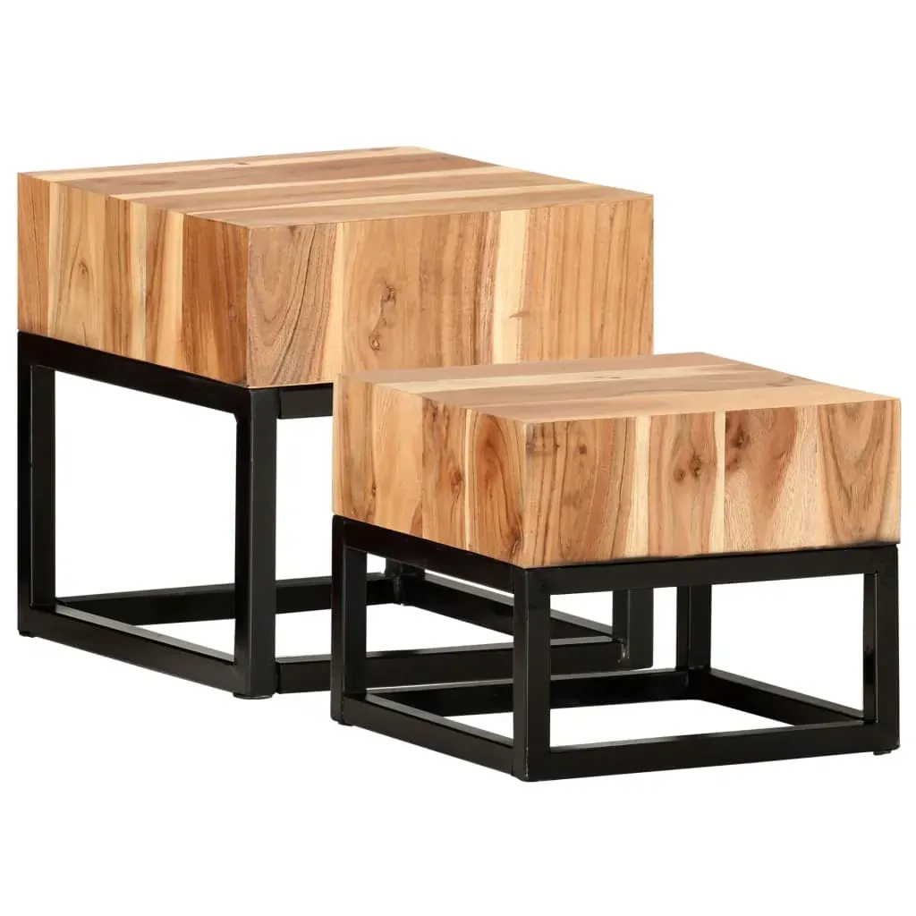 Side Tables 2 pcs Solid Acacia Wood Price