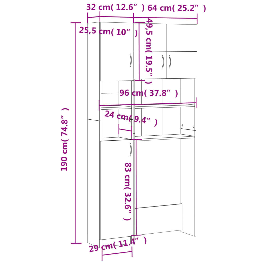 Washing Machine Cabinet Set White Engineered Wood Price