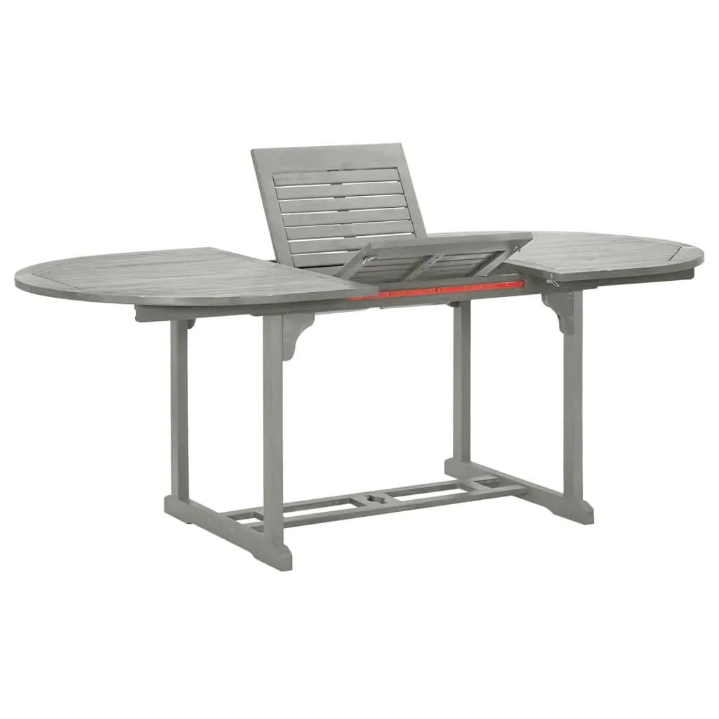 5 Piece Garden Dining Set (150-200)x100cm Solid Acacia Wood Grey Price