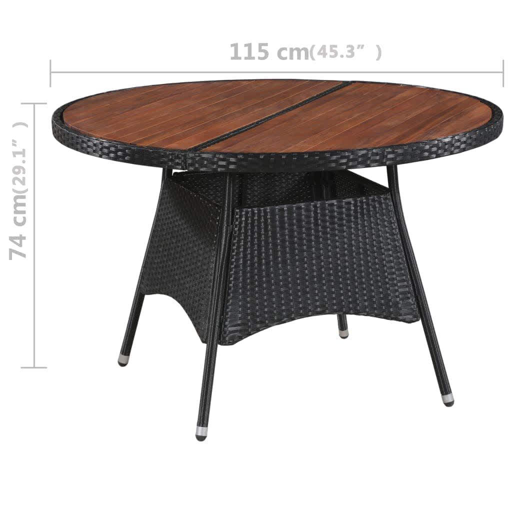 5 Piece Outdoor Dining Set with Cushions Poly Rattan Black Price