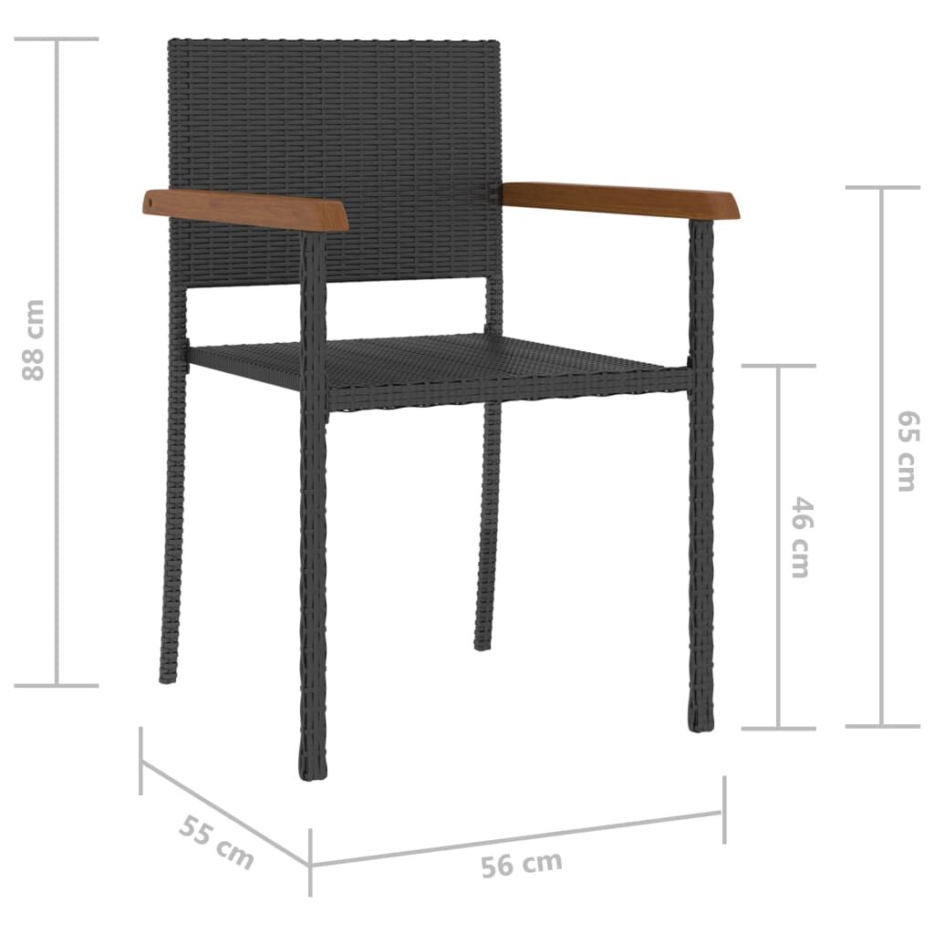 5 Piece Outdoor Dining Set Poly Rattan Black Price