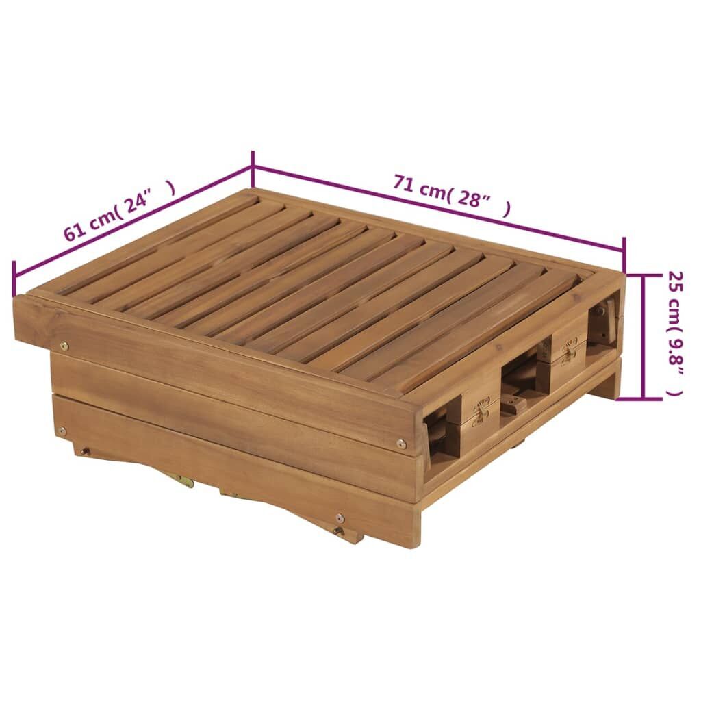 Folding Sun Lounger with Cushion Solid Acacia Wood Price