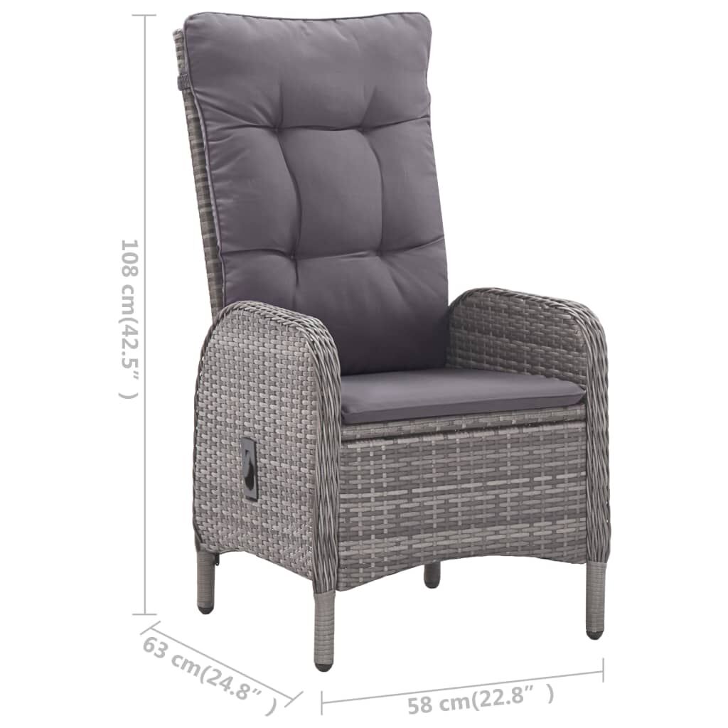 7 Piece Garden Dining Set Grey Price