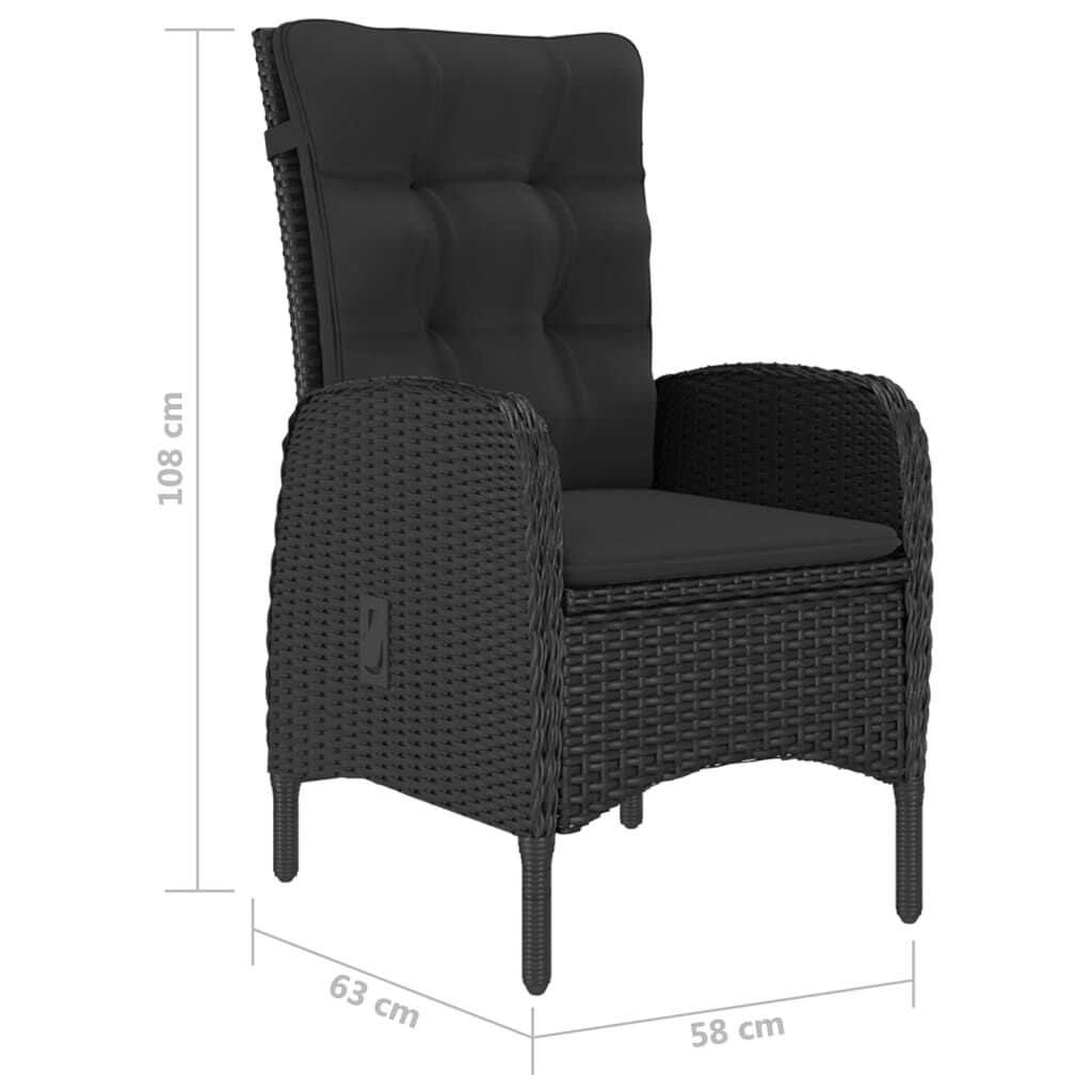 7 Piece Garden Dining Set Black Price